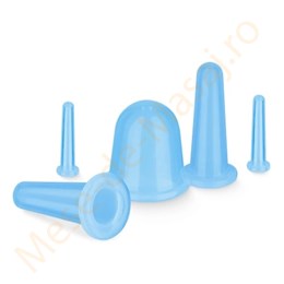 Set de ventuze pentru masaj facial din silicon